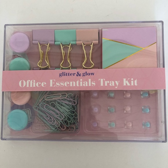 STAPLES PASTEL OFFICE ESSENTIALS DESK ACCESSORIES NWT - Picture 1 of 11